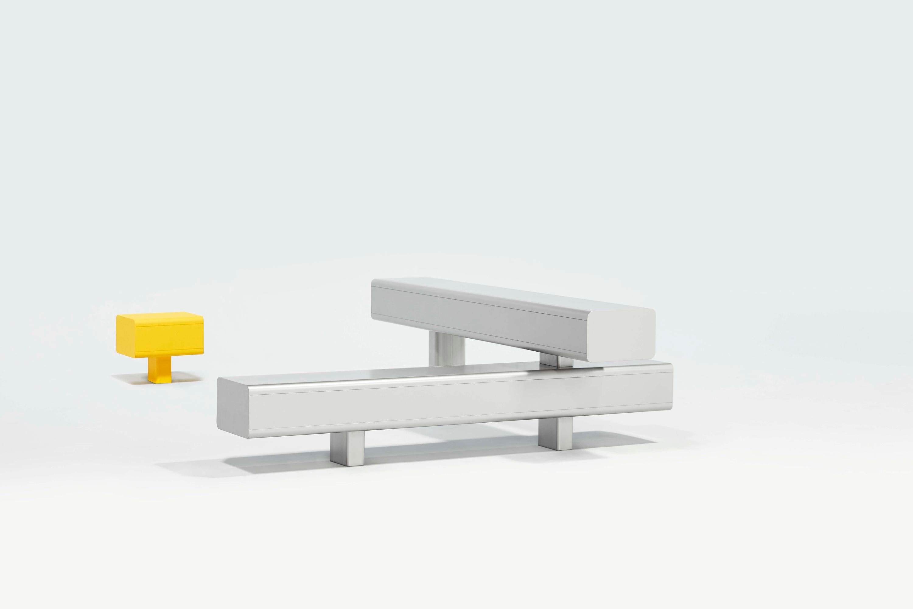 Bench Bottom View Theory - Thick Beam Bench - Landscape Forms